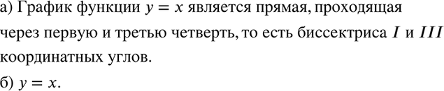 Изображение 73 а) Что является графиком функции у = х?б) Какое уравнение имеет биссектриса I и III координатных...